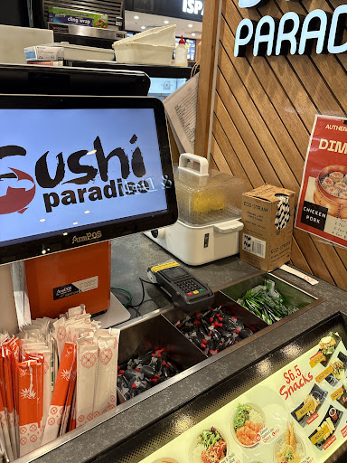 Sushi Paradise counter and menu area